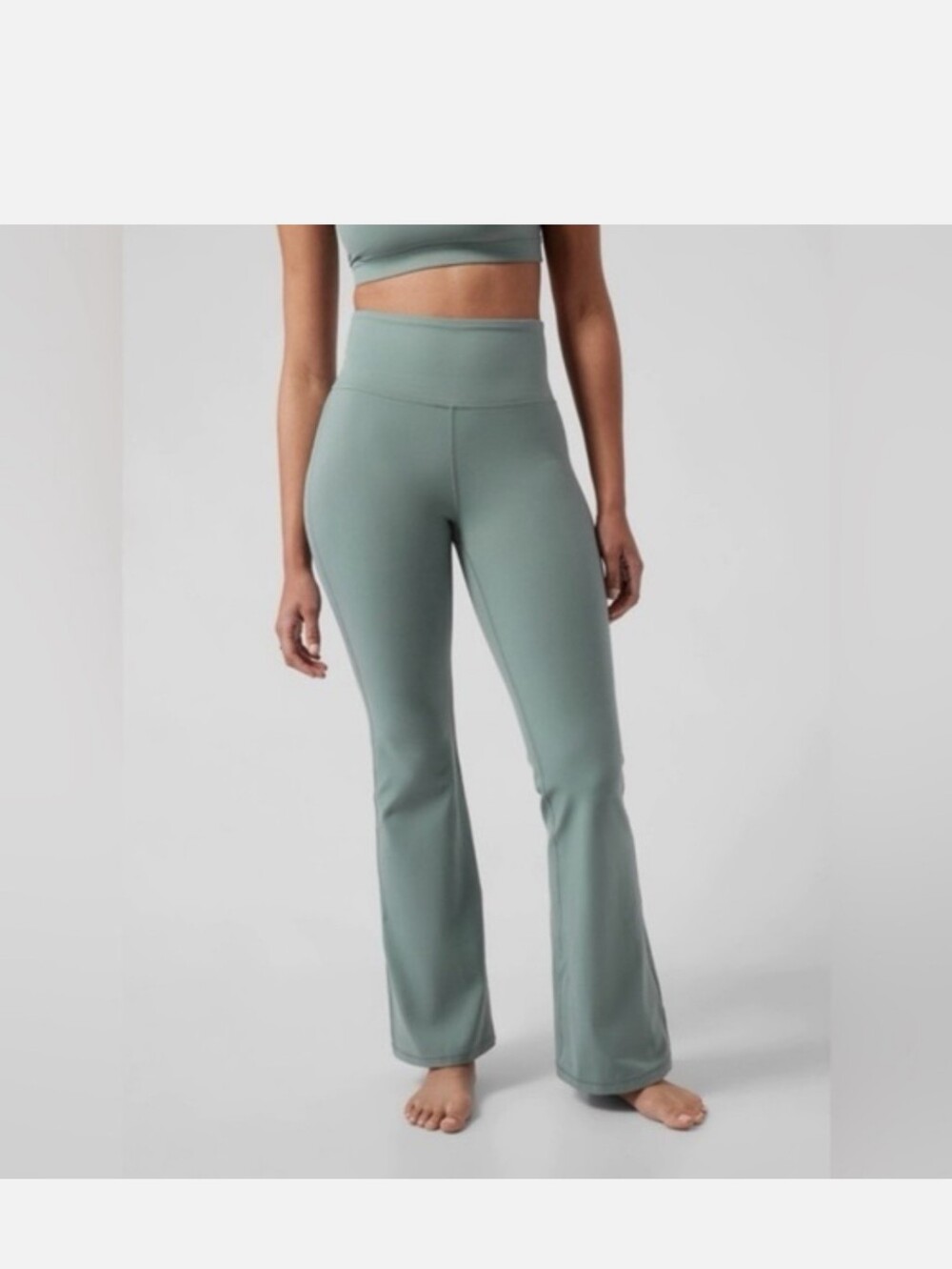 Athleta Light Green Elation Bootcut Flare Yoga Pants